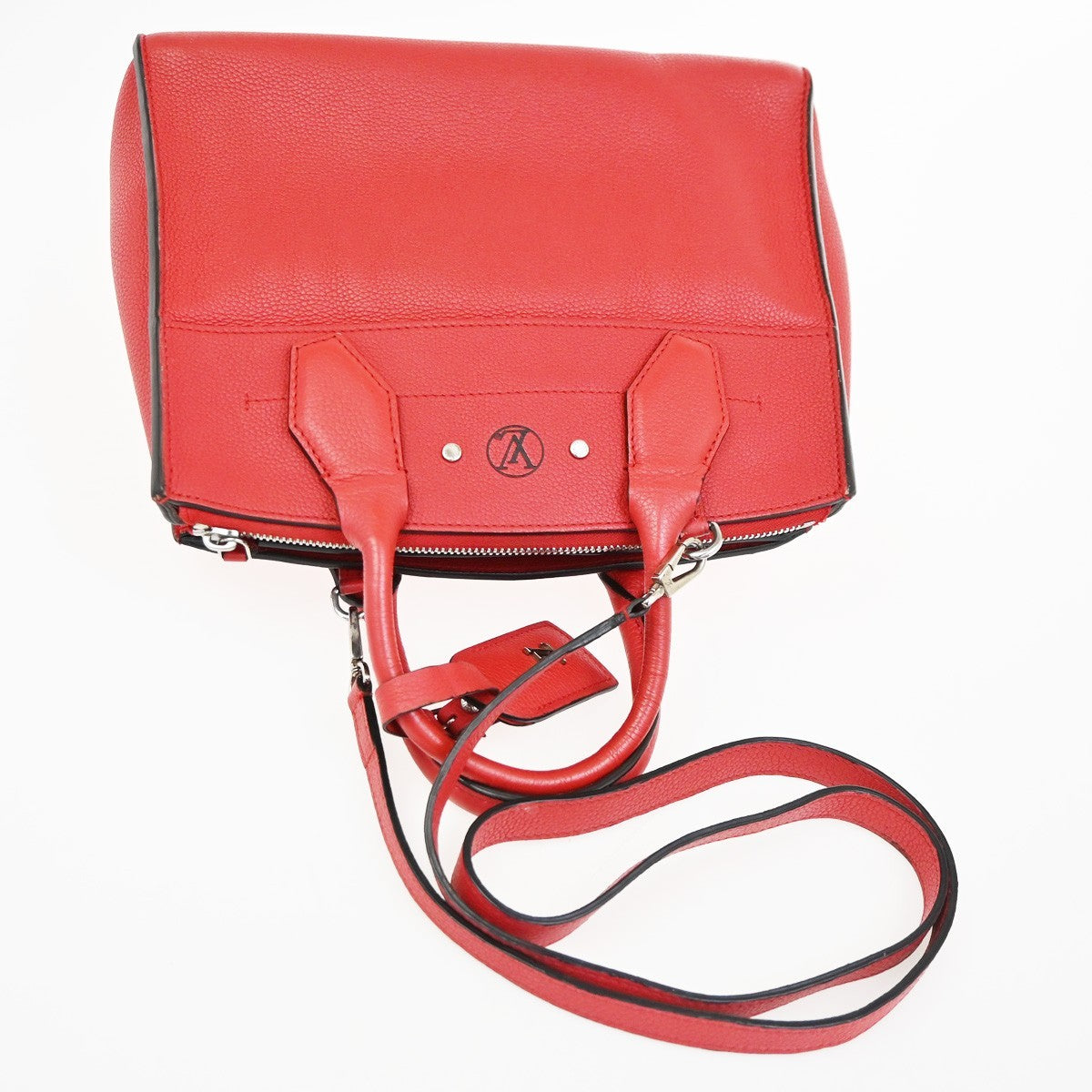 Louis Vuitton City Steamer Leather Red Leather Handbag (Pre-Owned)