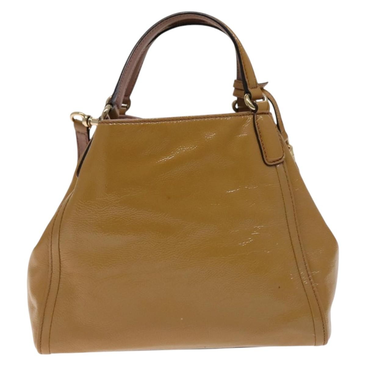 Gucci Soho Convertible Shoulder Patent Beige Patent_Leather Shoulder Bag Bag (Pre-Owned)