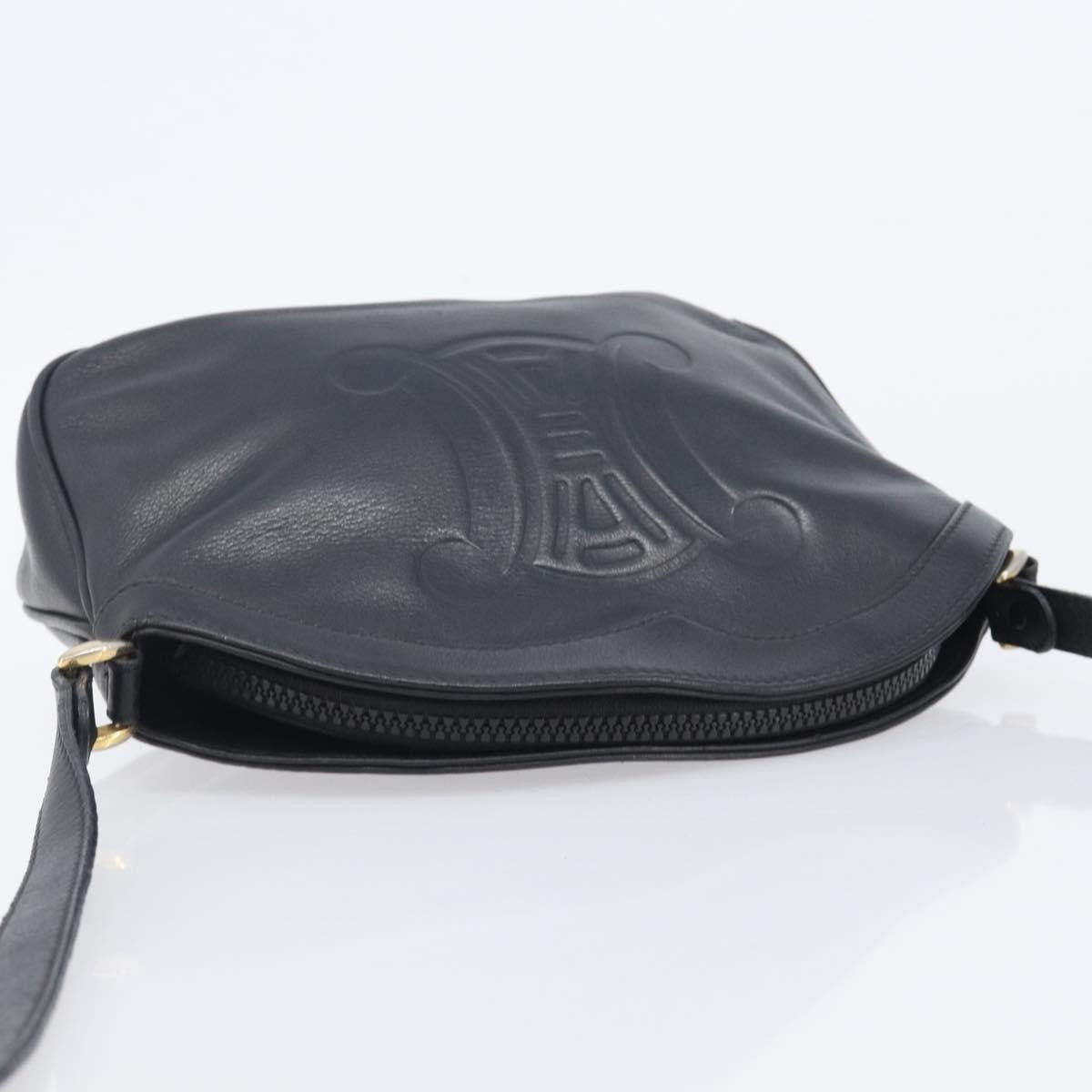 Gucci Shoulder Leather Black Leather Shoulder Bag Bag (Pre-Owned)