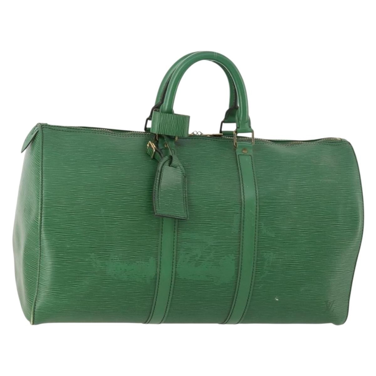 Louis Vuitton Keepall Epi Leather Green Leather Travel Bag Bag (Pre-Owned)