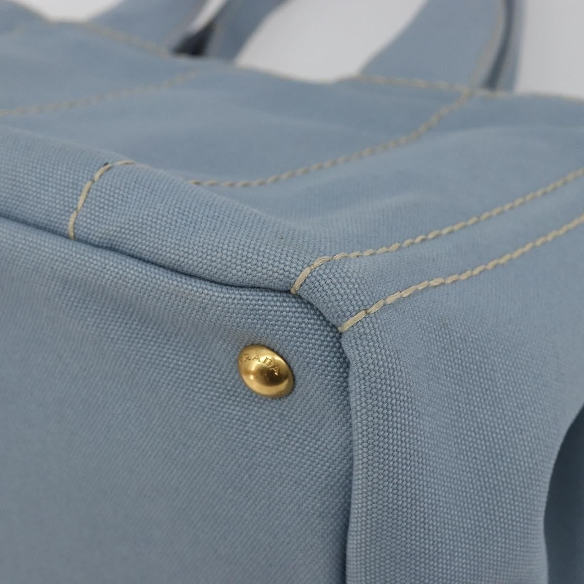 Prada Canapa Canvas Blue Canvas Tote Bag Bag (Pre-Owned)
