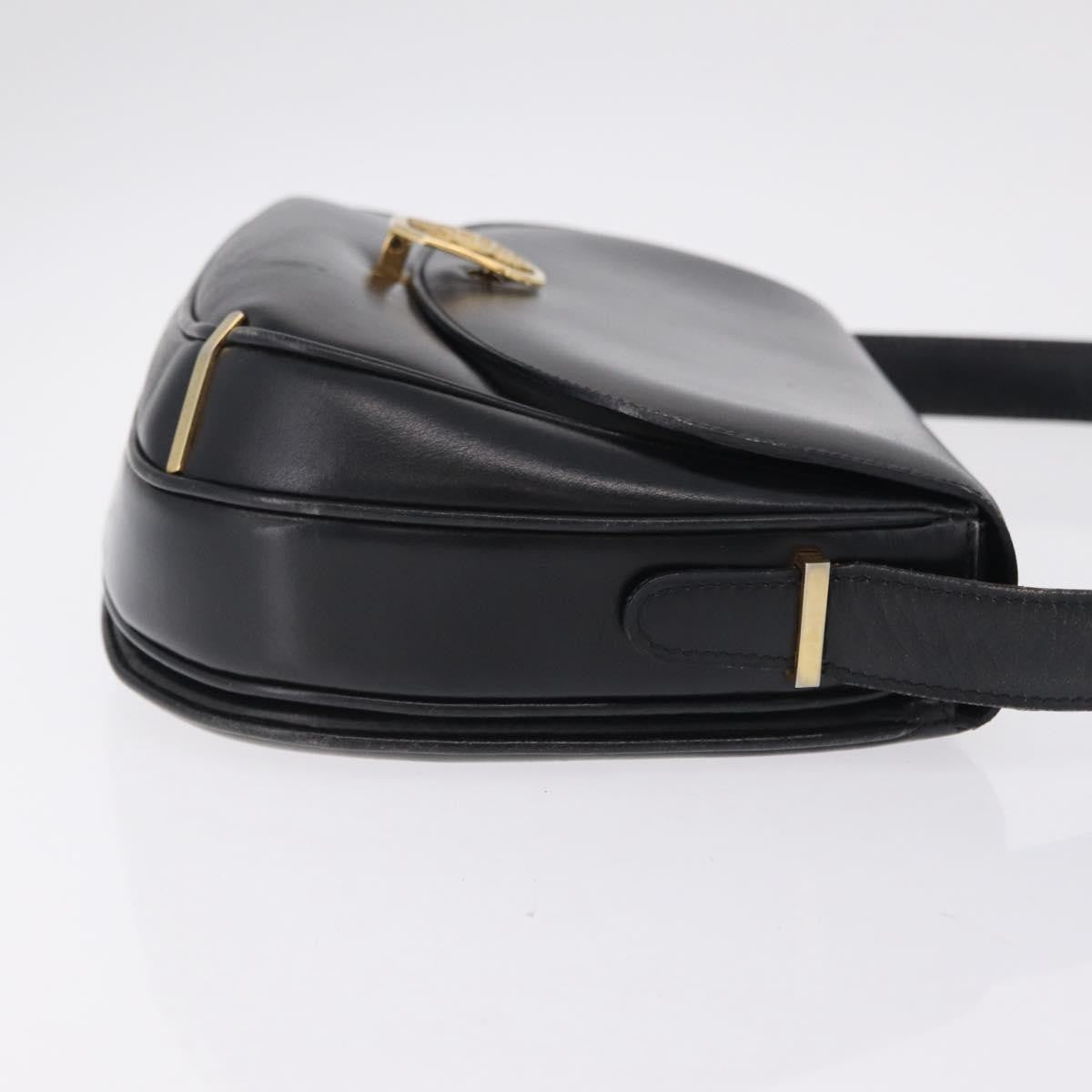 Celine Shoulder Leather Black Leather Shoulder Bag Bag (Pre-Owned)