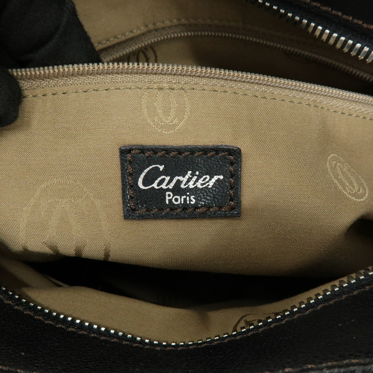 Cartier Marcello Leather Black Leather Handbag (Pre-Owned)