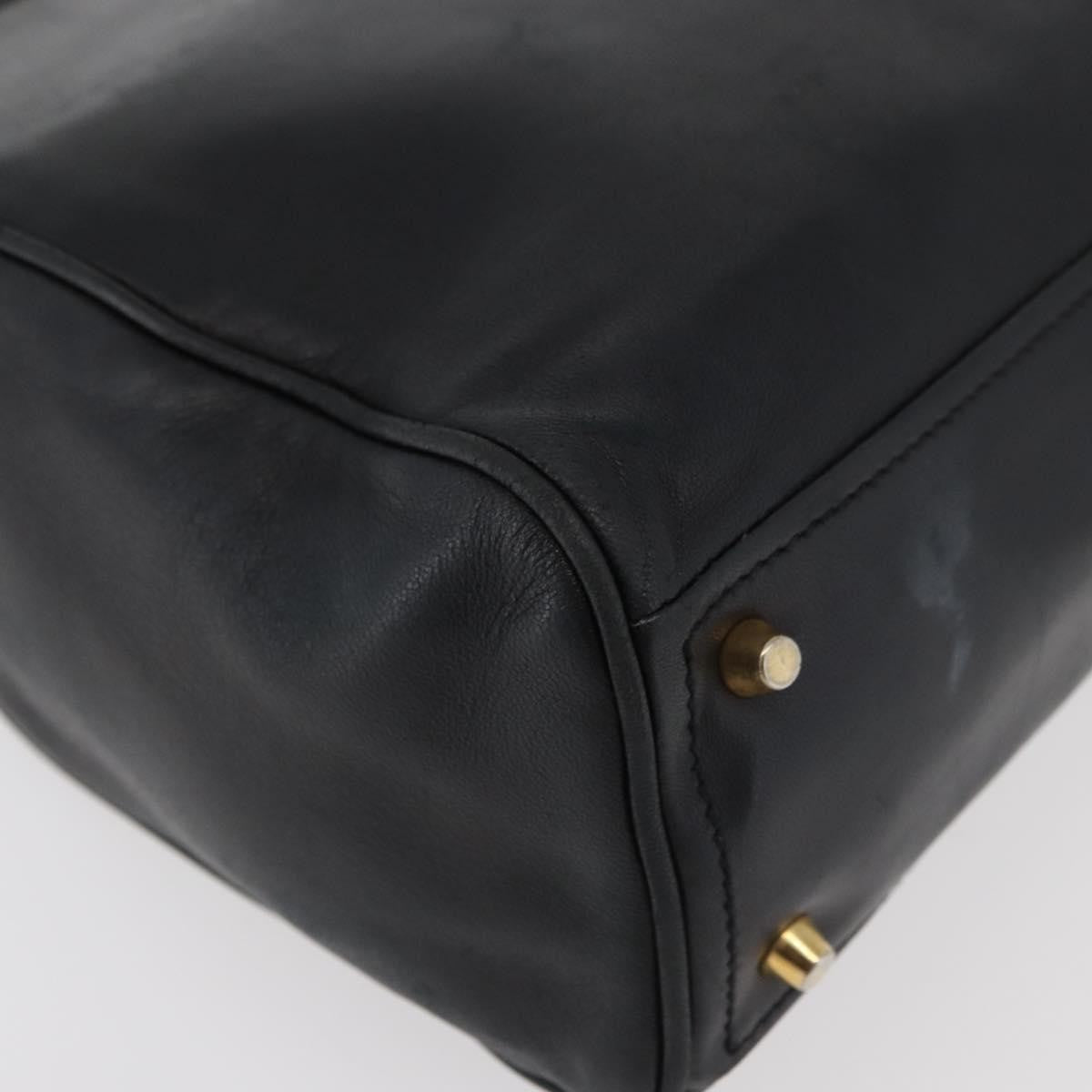 Prada Tote Leather Black Leather Tote Bag Bag (Pre-Owned)