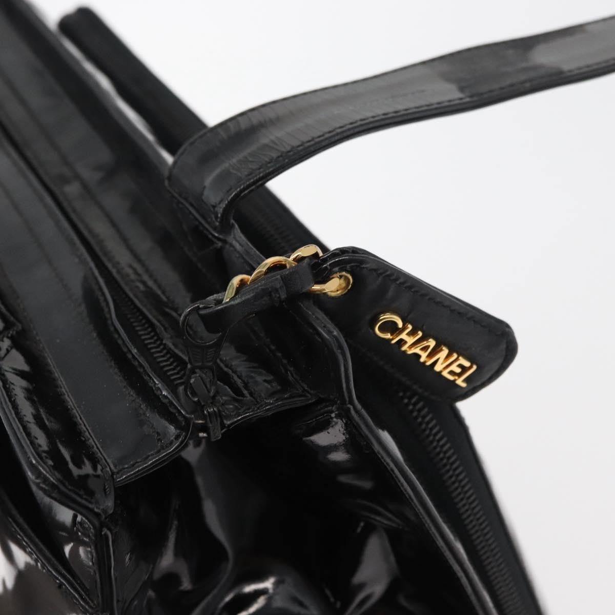 Chanel Cc Shoulder Bag Patent Leather Black Patent_Leather Shoulder Bag Bag (Pre-Owned)