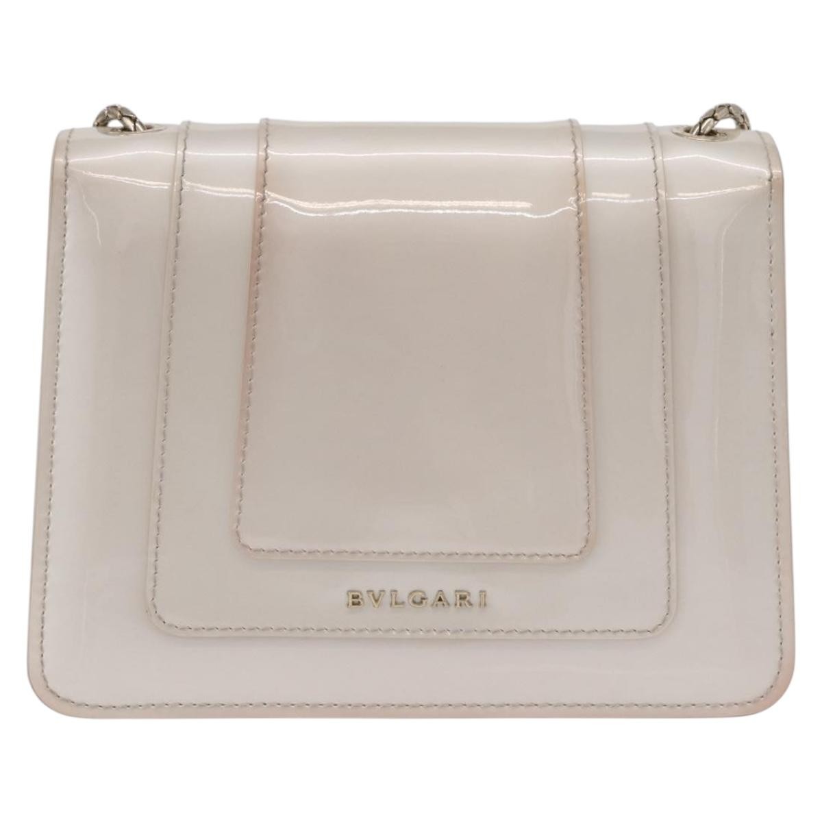 Bvlgari Serpenti Forever Patent White Patent_Leather Shoulder Bag Bag (Pre-Owned)