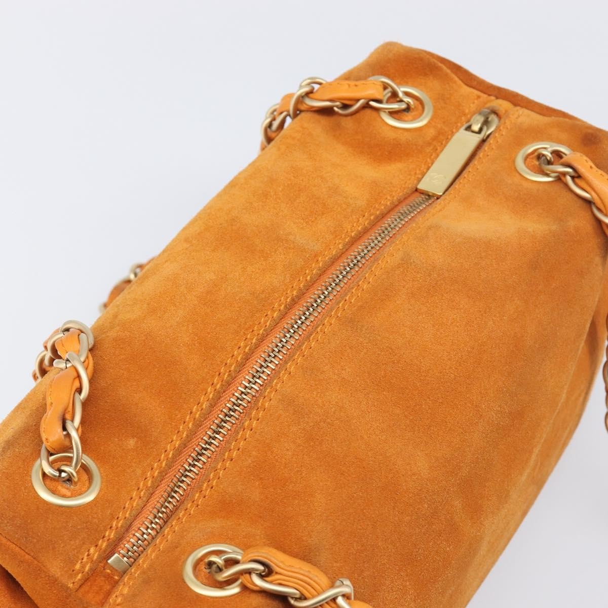 Chanel Coco Mark Suede Orange Suede Shoulder Bag Bag (Pre-Owned)