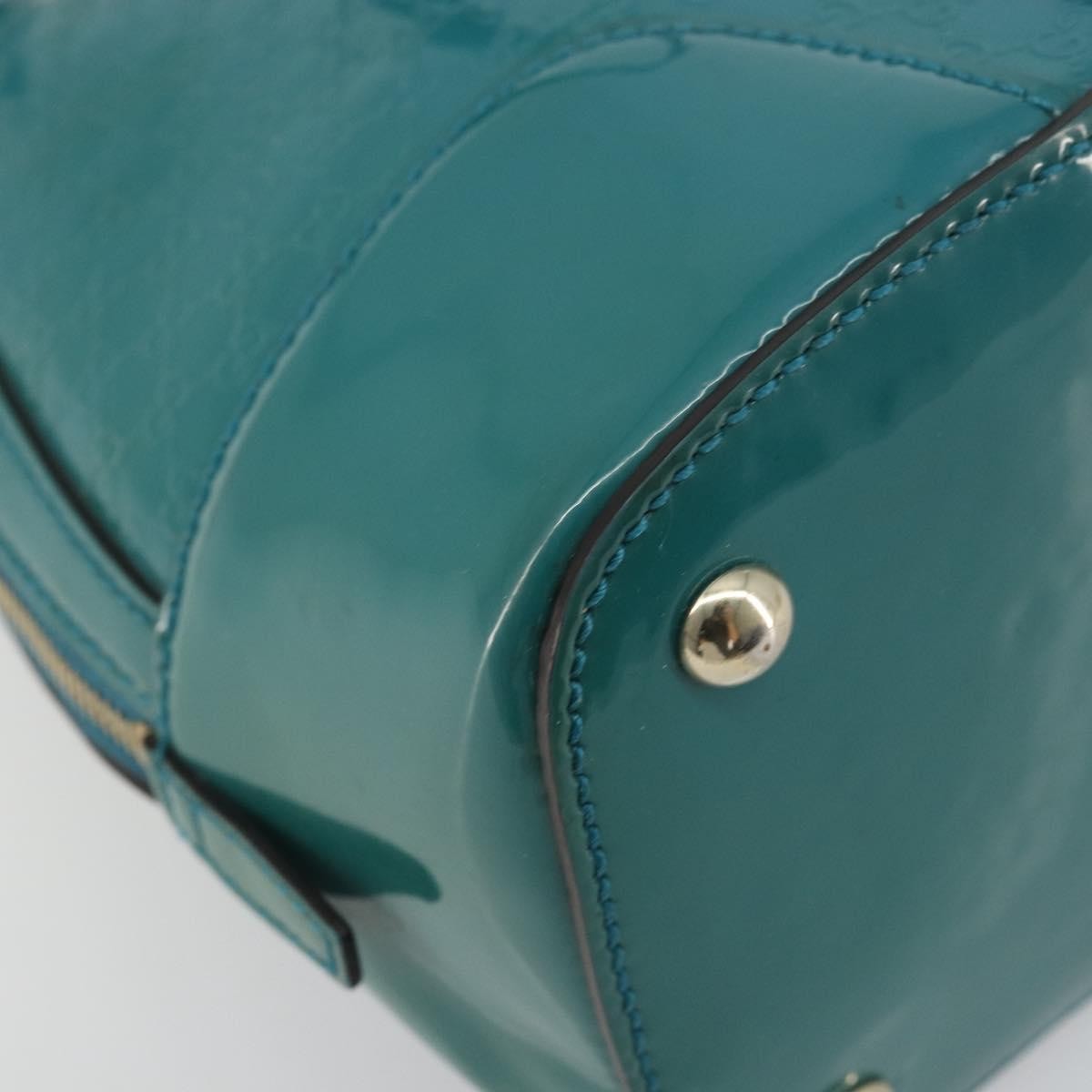 Gucci Nice Top Handle Microguccissima Patent Turquoise Patent_Leather Handbag (Pre-Owned)