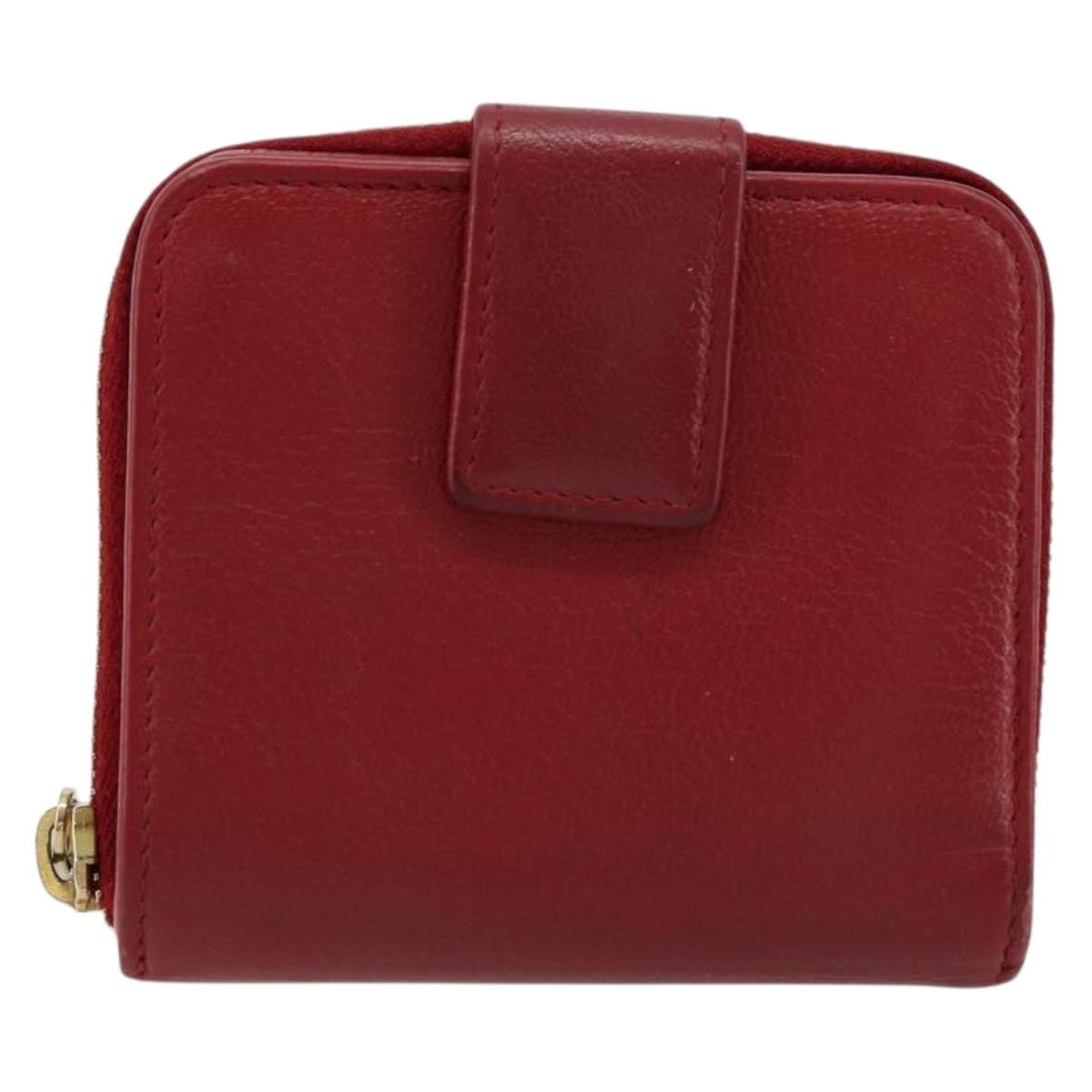 Saint Laurent Zipped Bifold Leather Red Leather Wallets Accessory (Pre-Owned)