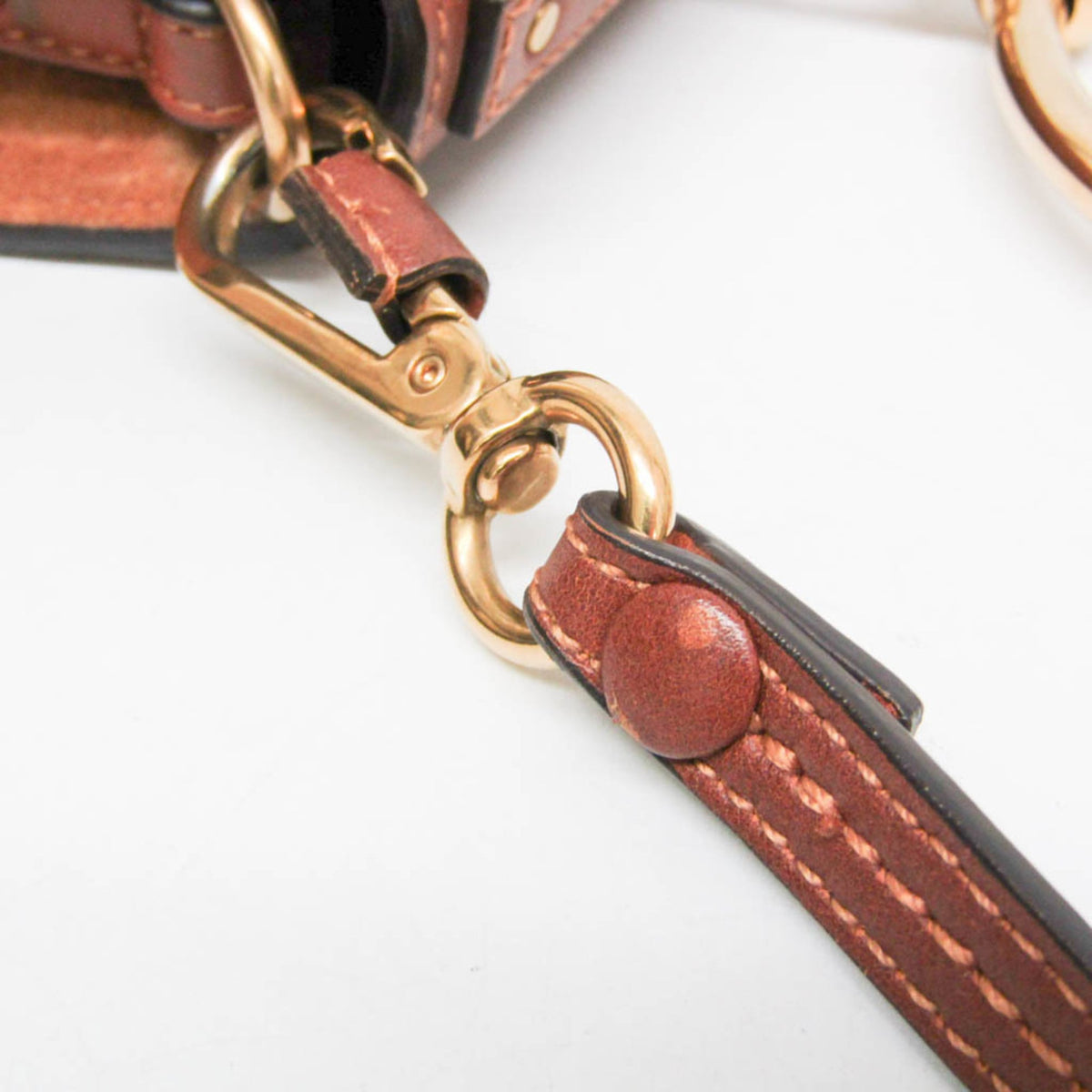 Chloe Nile Studded Suede And Leather Brown Leather Crossbody Bag Bag (Pre-Owned)