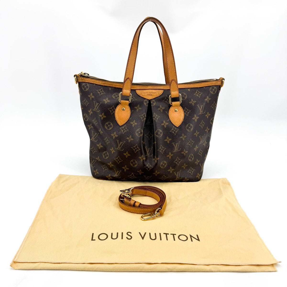 Louis Vuitton Palermo Monogram Canvas Brown Canvas Tote Bag Bag (Pre-Owned)