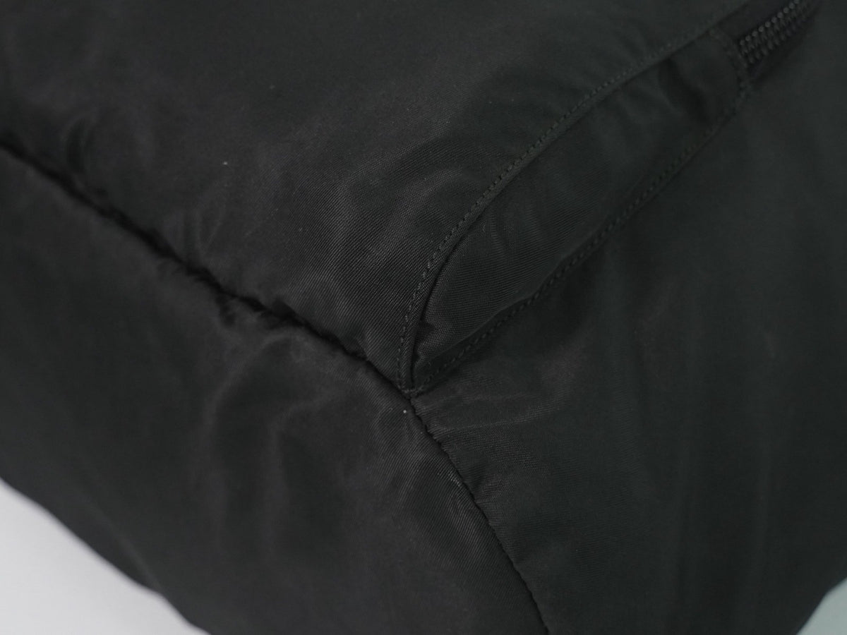 Prada Front Pocket Buckle Nylon Black Nylon Backpack Bag (Pre-Owned)