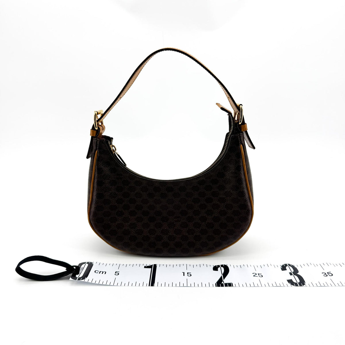 Celine Ava Triomphe Coated Canvas Black Canvas Handbag (Pre-Owned)