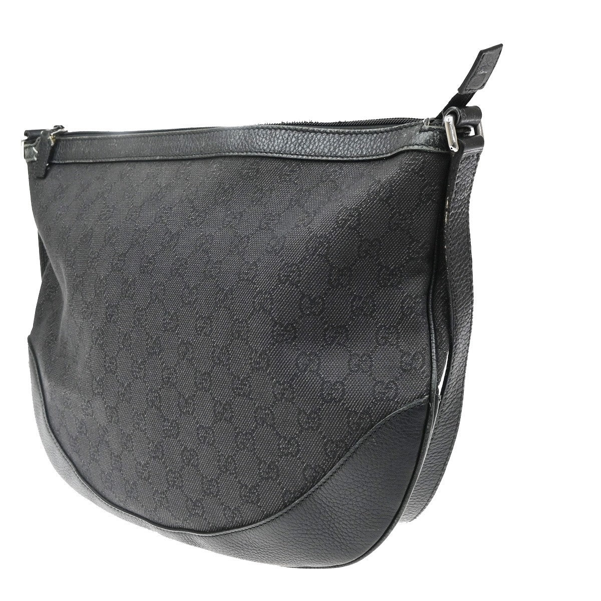 Gucci Shoulder Canvas Black Canvas Shoulder Bag Bag (Pre-Owned)