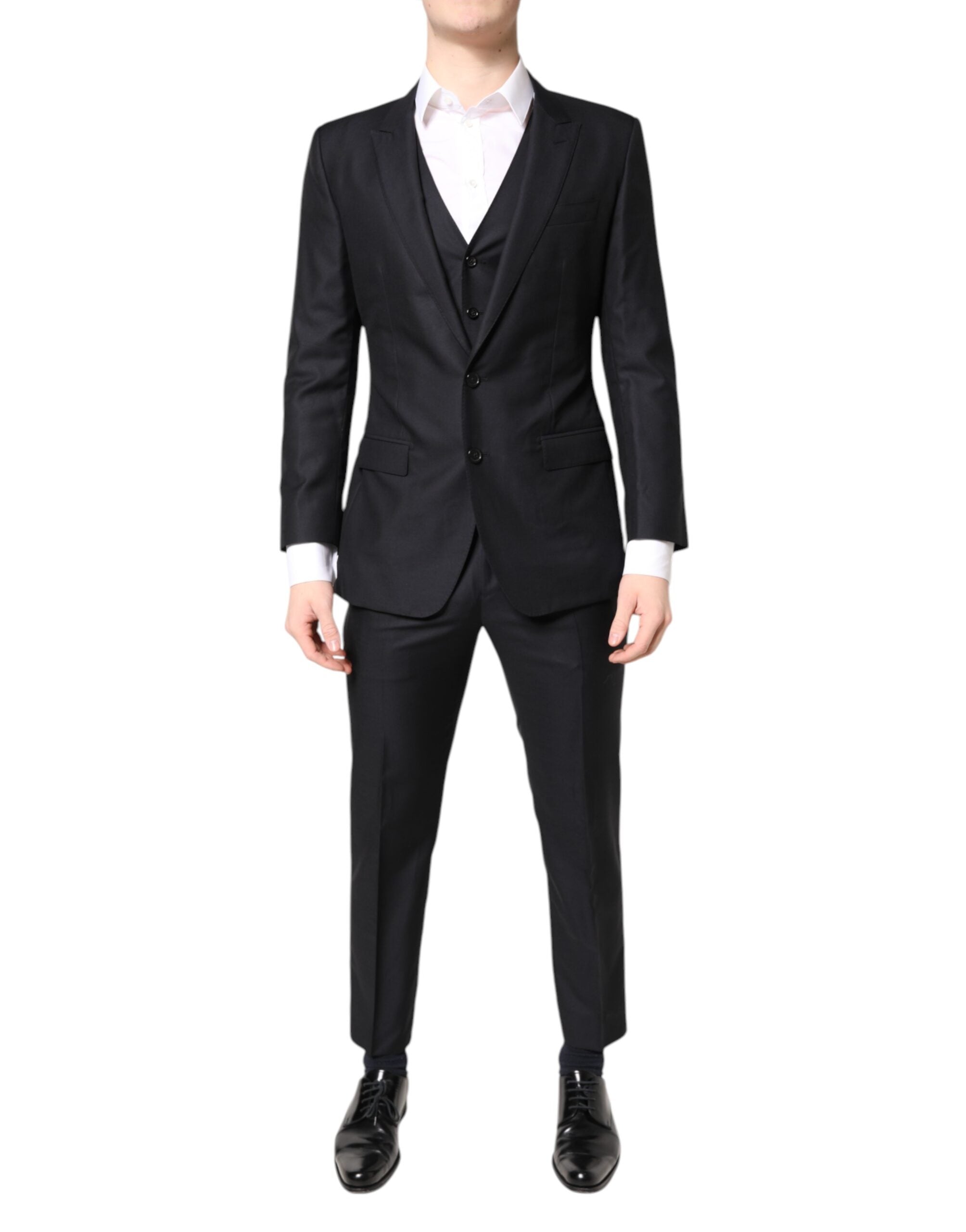 Dolce & Gabbana Black MARTINI Wool Formal 3 Piece Men's Suit