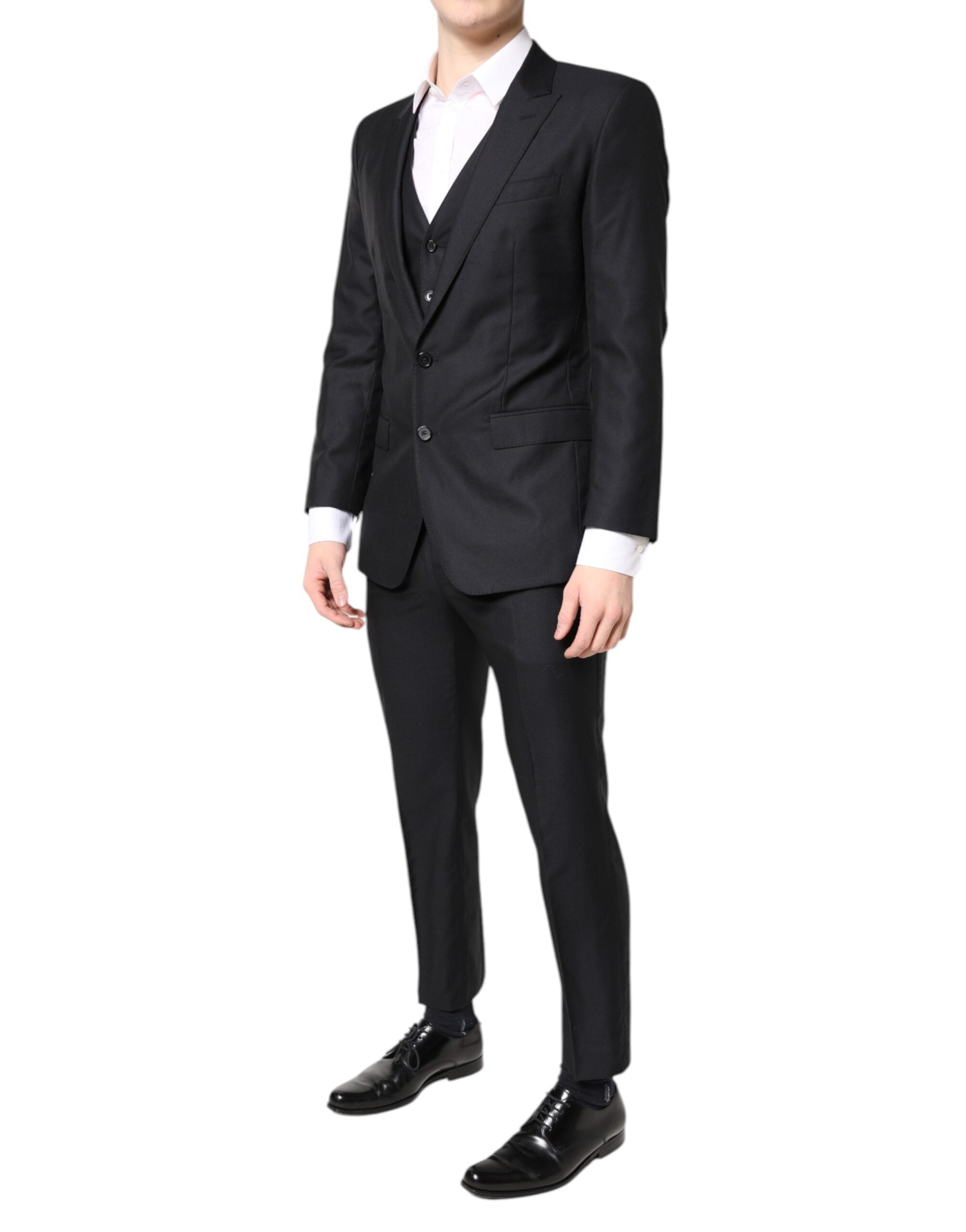 Dolce & Gabbana Black MARTINI Wool Formal 3 Piece Men's Suit