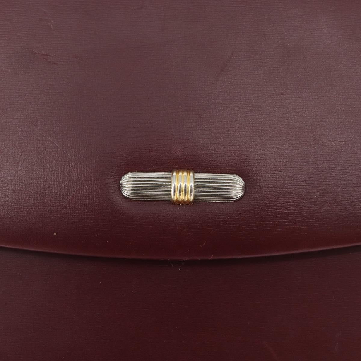 Christian Dior Vintage Chain Flap Leather Burgundy Leather Shoulder Bag Bag (Pre-Owned)