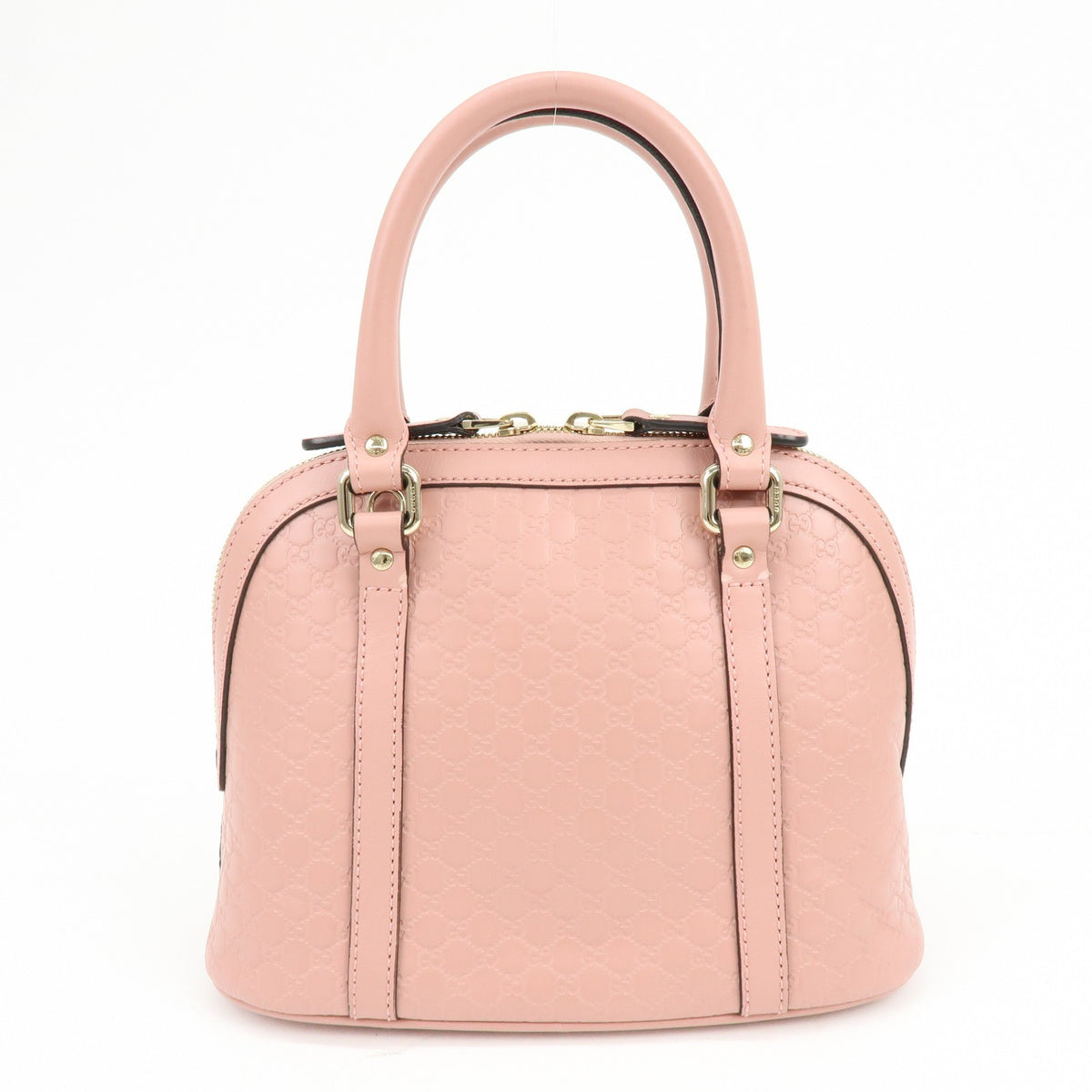 Gucci Gg Charm Convertible Dome Satchel Guccissima Leather Pink Leather Handbag (Pre-Owned)
