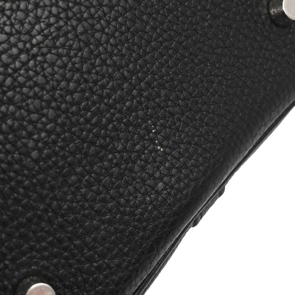 Hermes Picotin Clemence Black Leather Handbag (Pre-Owned)