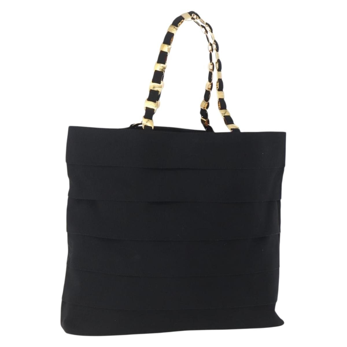 Salvatore Ferragamo Vala Tote Canvas Black Canvas Tote Bag Bag (Pre-Owned)
