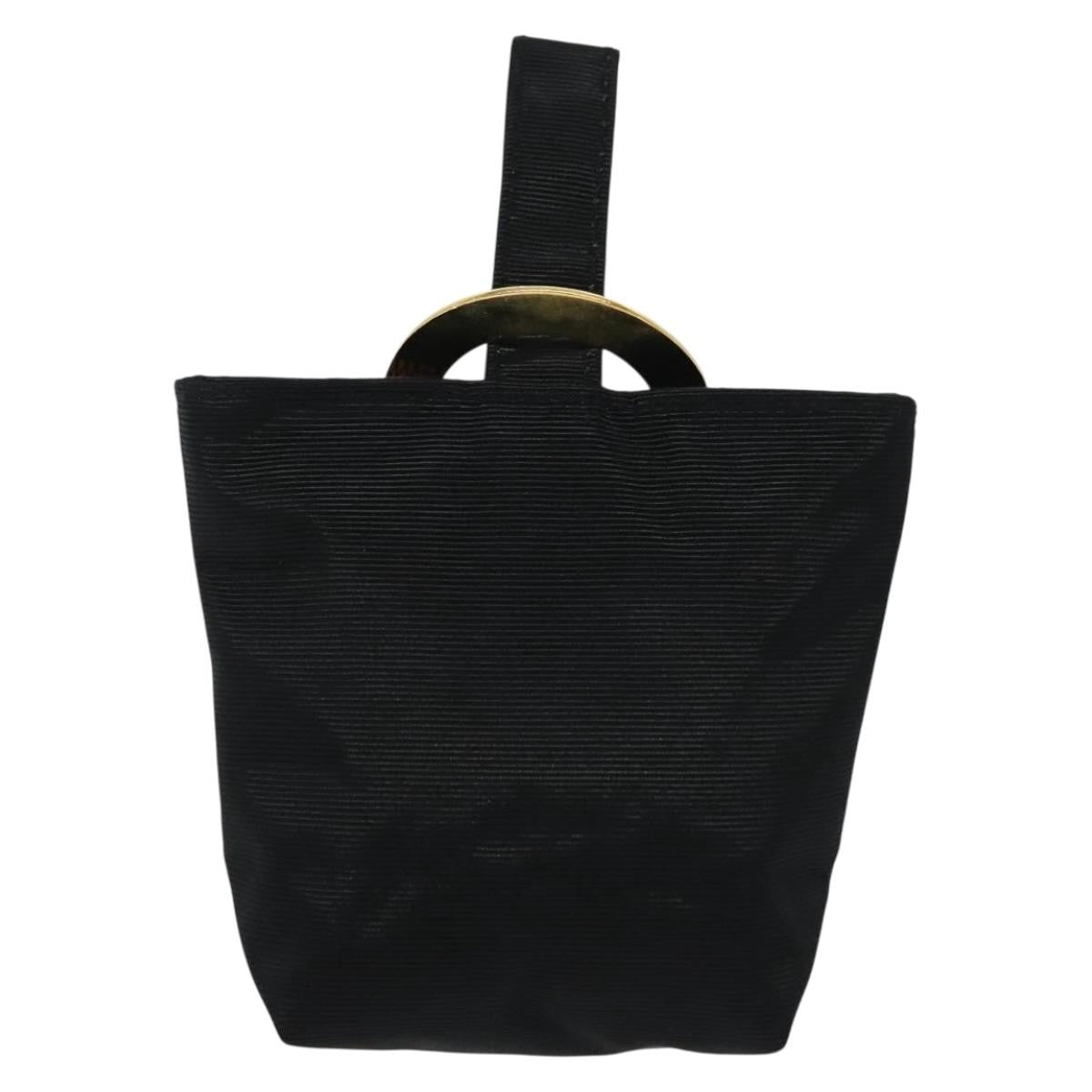 Celine Circle Logo Pouch Nylon Black Nylon Clutche & Pouche Bag (Pre-Owned)