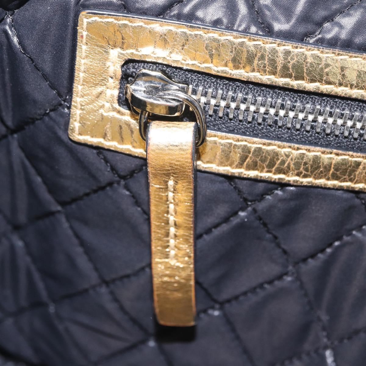 Chanel Feminine Crinkled Leather Gold Leather Clutche & Pouche Bag (Pre-Owned)