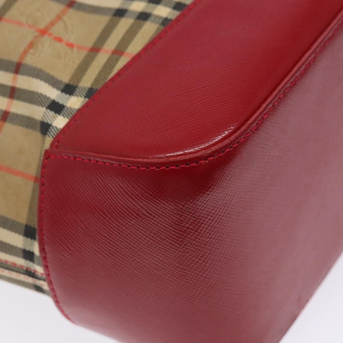 Burberry Nova Check Tote Canvas Check Pattern Beige Canvas Tote Bag Bag (Pre-Owned)