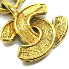 Chanel Vintage Quilted Cc Pendant Metal Gold Gold_Plated Necklace Jewelry (Pre-Owned)