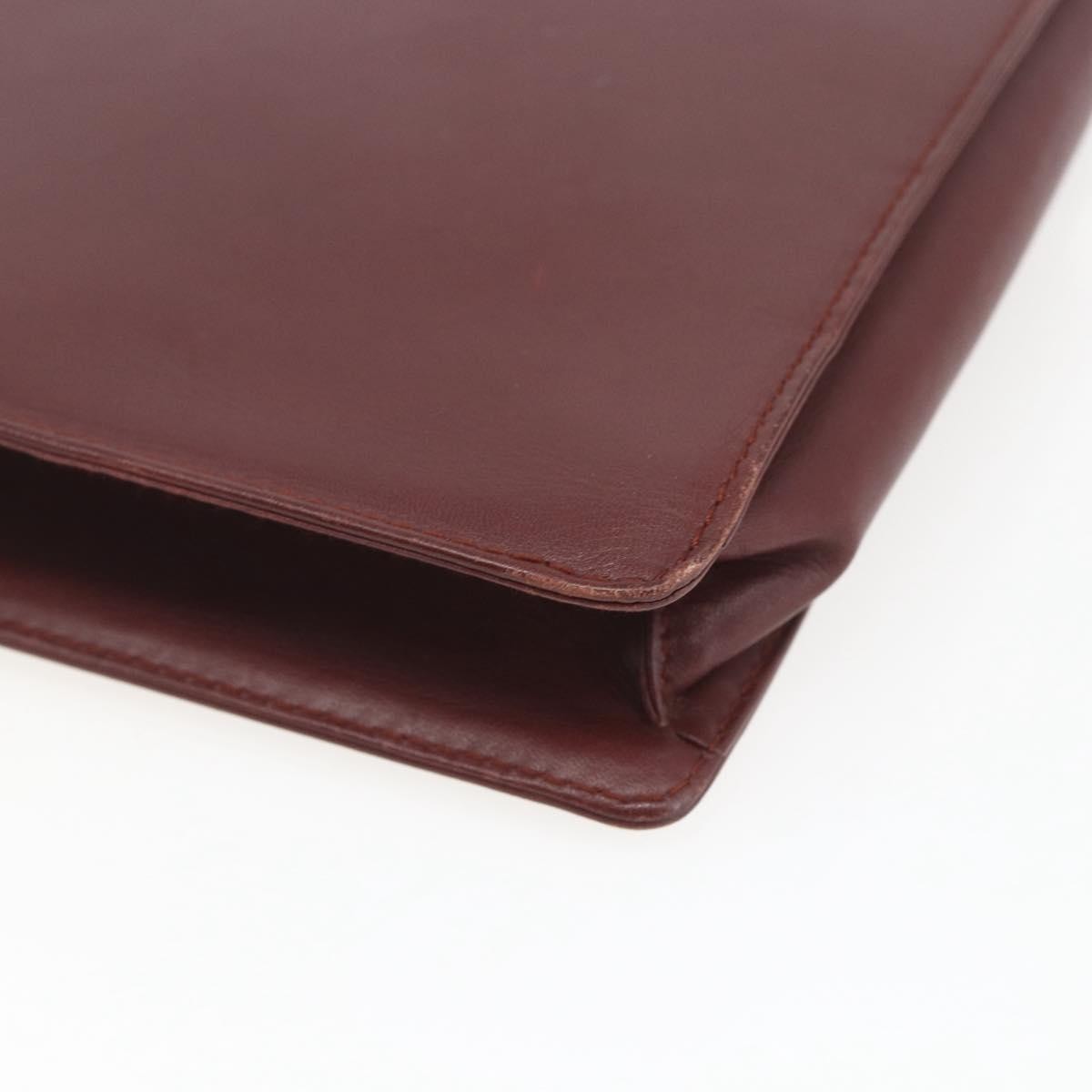 Cartier Must De Cartier Clutch Leather Burgundy Leather Clutche & Pouche Bag (Pre-Owned)