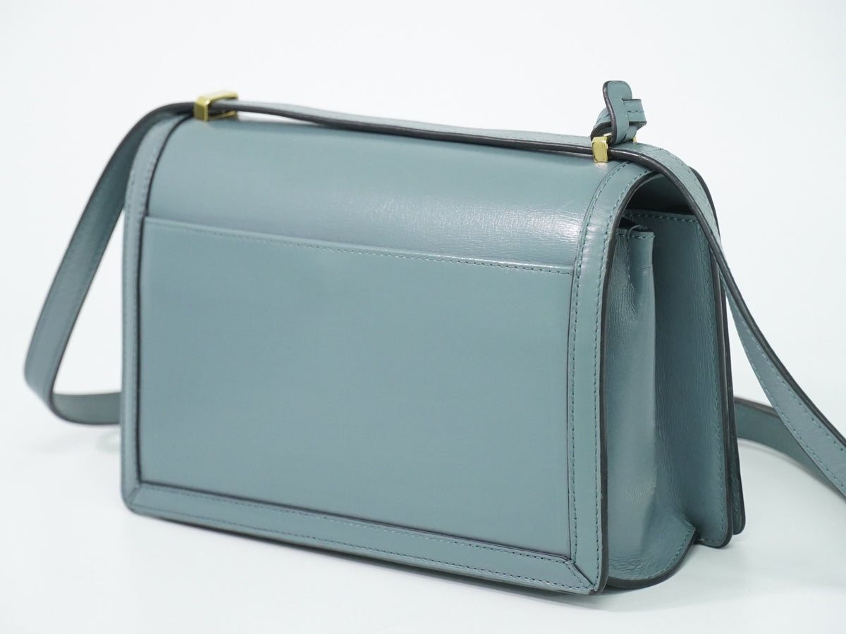 Loewe Barcelona Leather Blue Leather Shoulder Bag Bag (Pre-Owned)