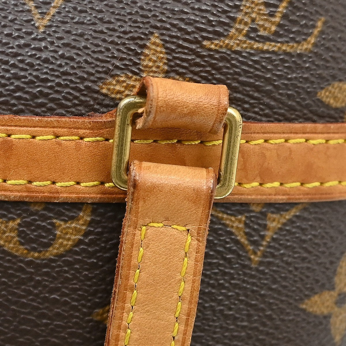 Louis Vuitton Coussin Denim Printed Monogram Embossed Lambskin Brown Canvas Handbag (Pre-Owned)