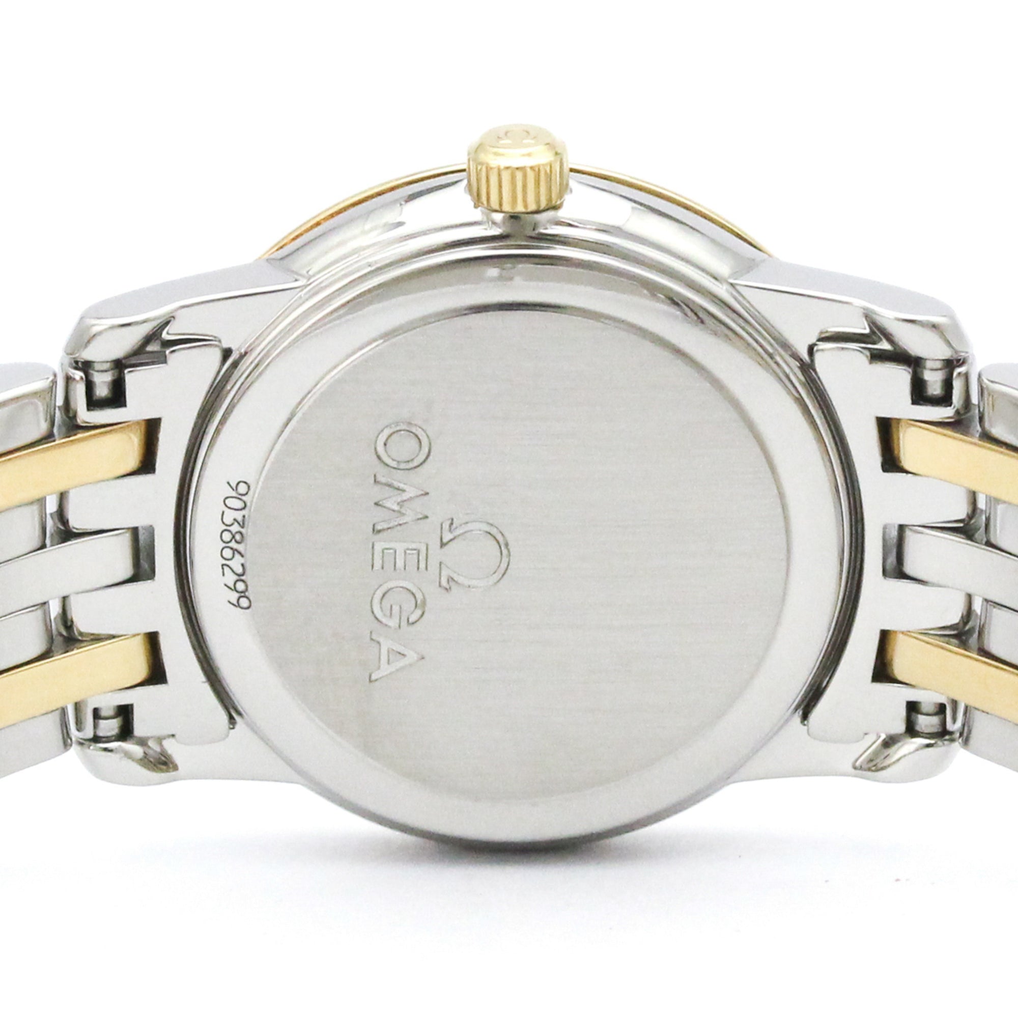 Omega De Ville Prestige Quartz Stainless Steel And Yellow Gold With Diamond Bezel And Markers Watch (Pre-Owned)