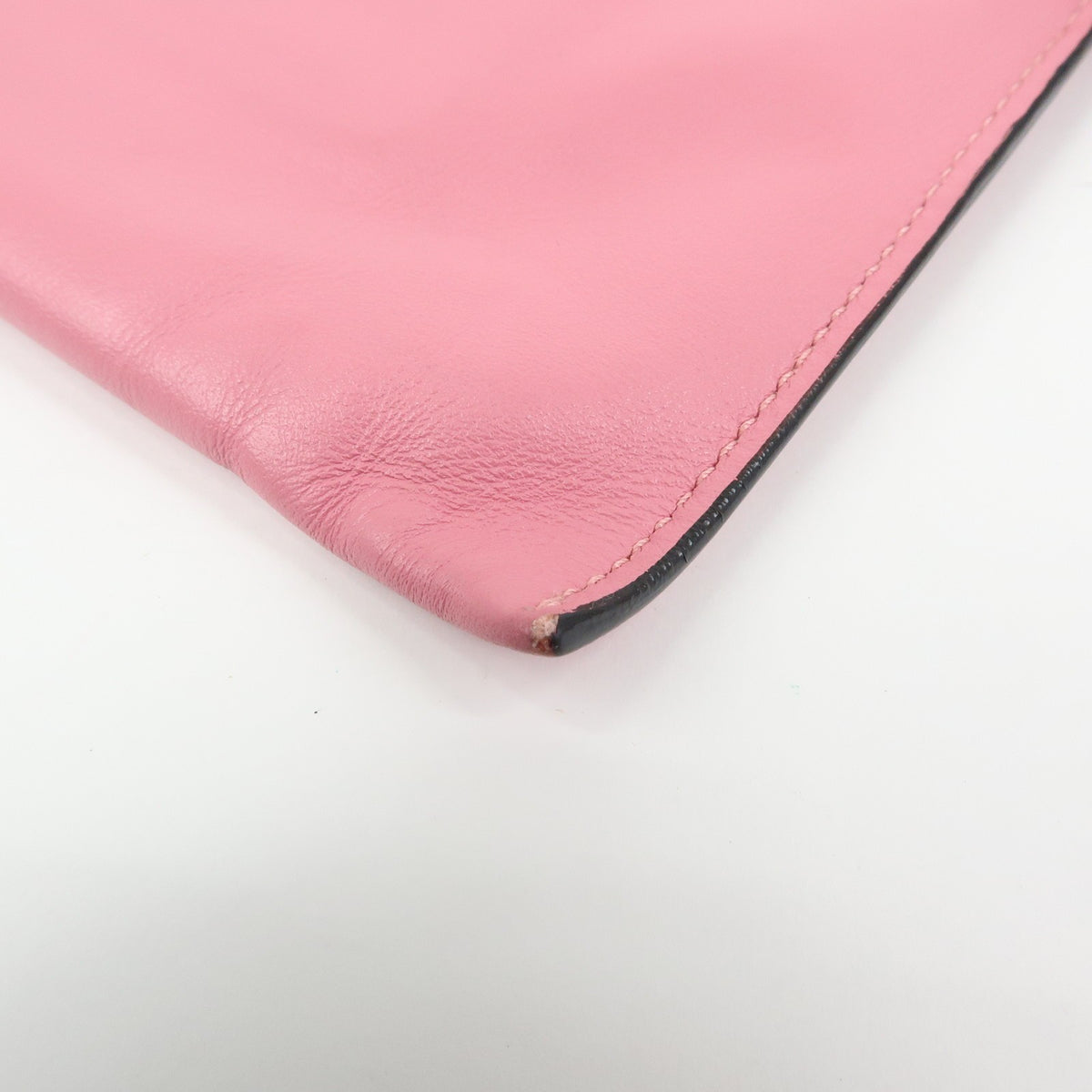 Miu Miu Logo Chain Clutch Shearling Pink Leather Clutche & Pouche Bag (Pre-Owned)