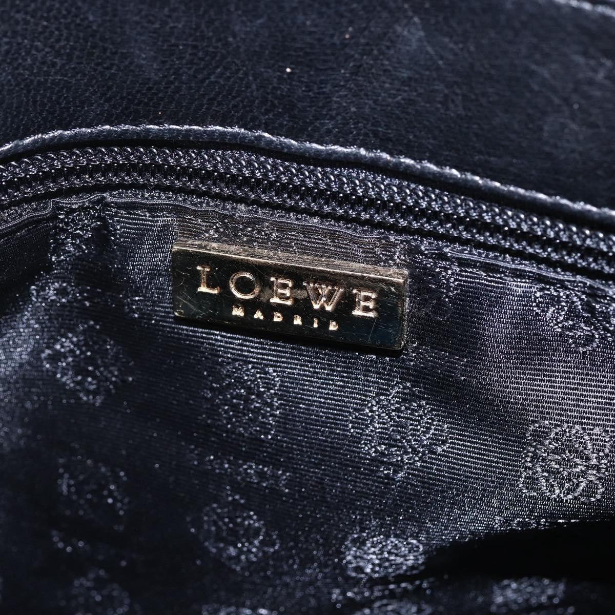 Loewe Anagram Leather Black Leather Shoulder Bag Bag (Pre-Owned)