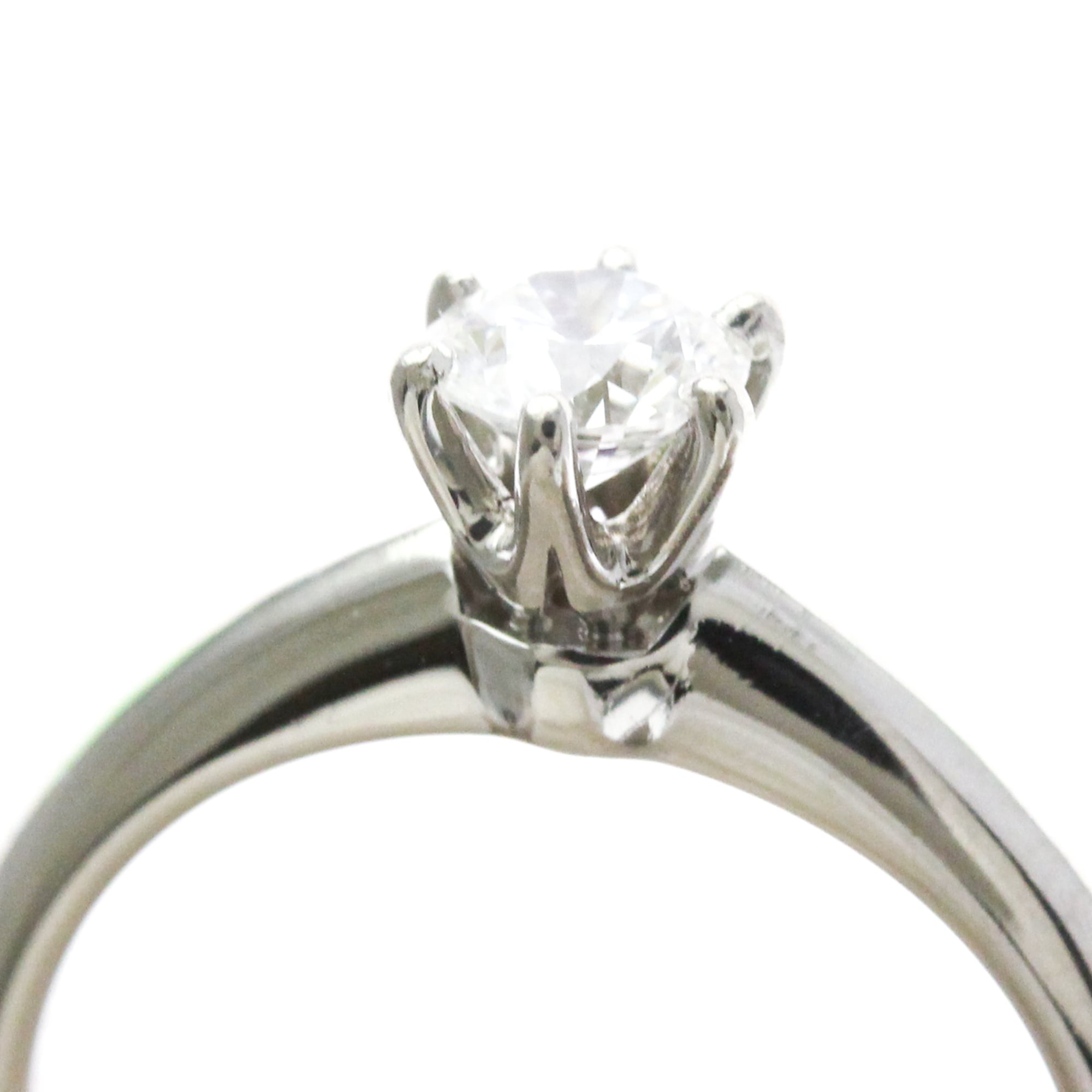 Tiffany & Co. Tiffany Setting Solitaire Platinum With Rbc Diamond Silver Platinum Ring Jewelry (Pre-Owned)