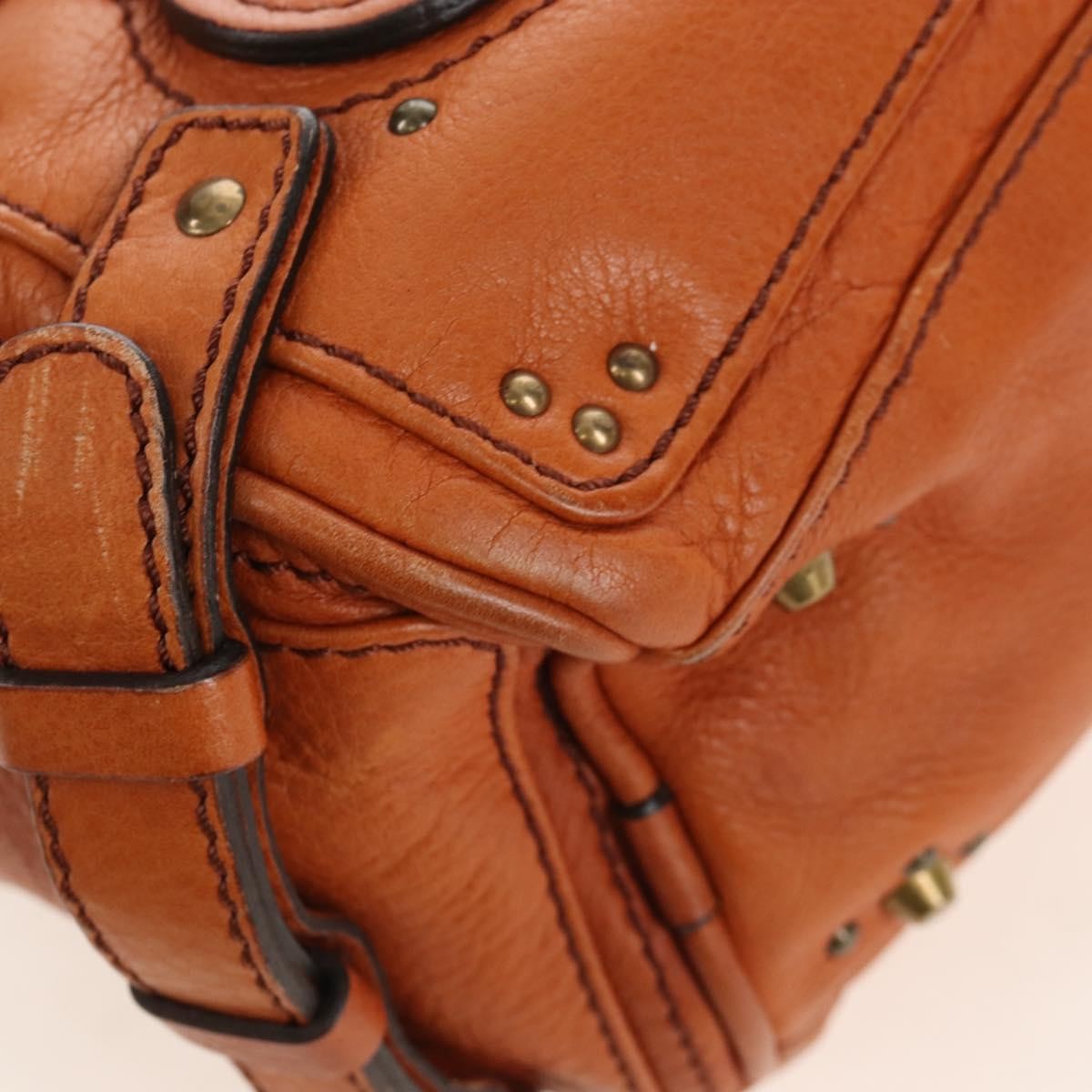 Chloe Paddington Lock Leather Orange Leather Handbag (Pre-Owned)