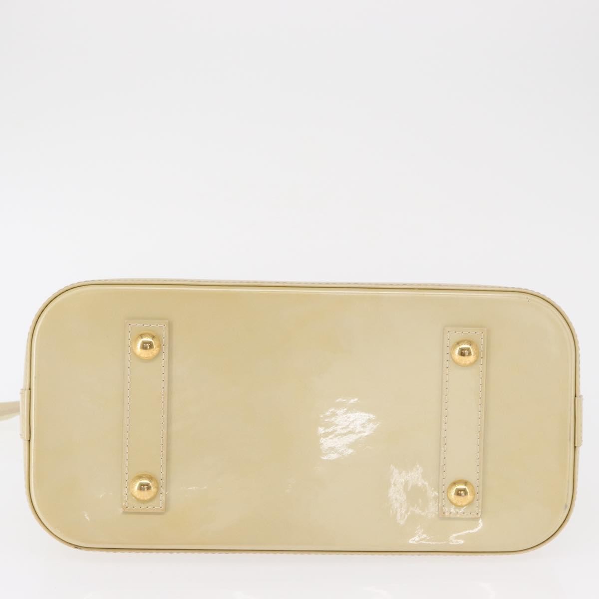 Louis Vuitton Alma Monogram Vernis Beige Patent_Leather Handbag (Pre-Owned)