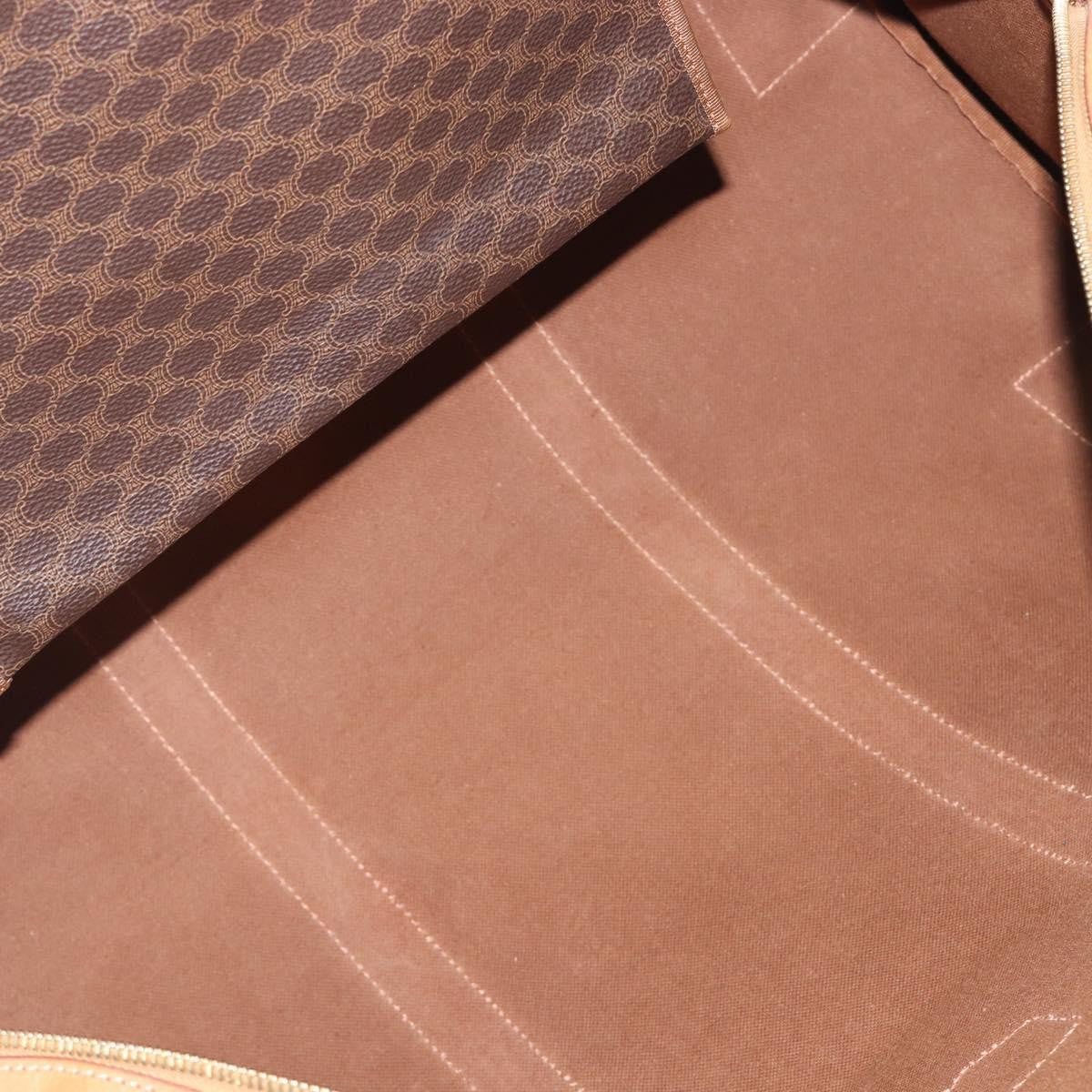 Celine Vintage Duffle Macadam Coated Canvas Brown Canvas Handbag (Pre-Owned)