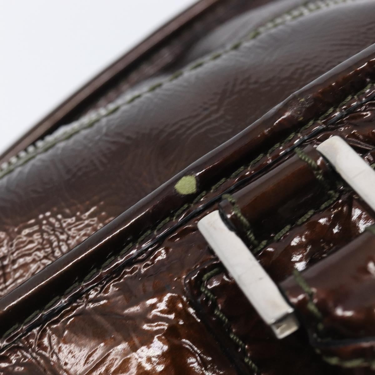 Loewe Amazona Patent Brown Patent_Leather Handbag (Pre-Owned)