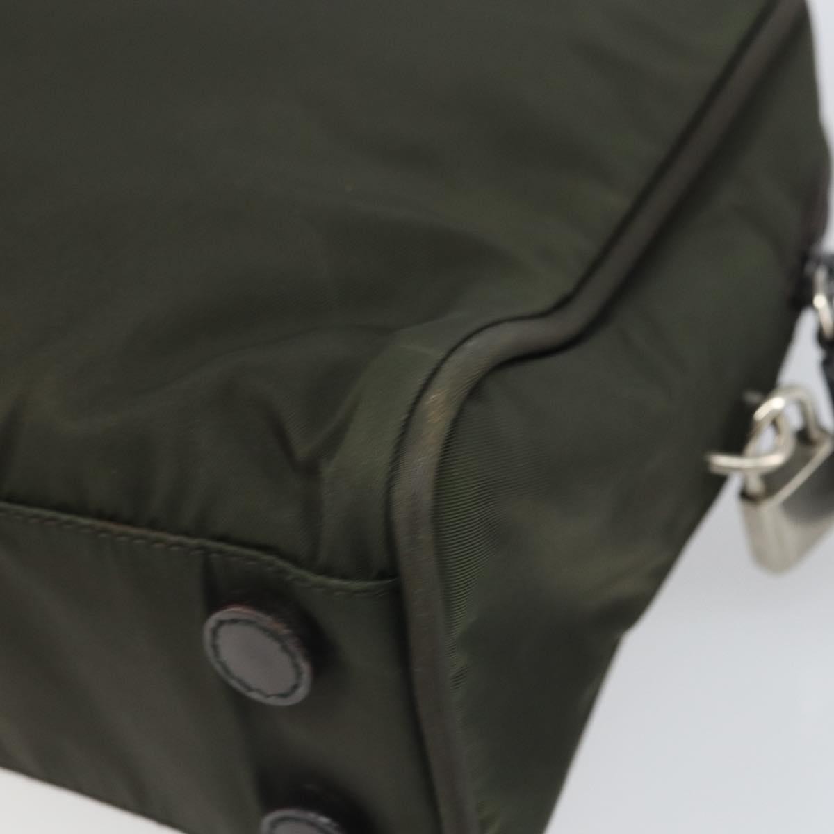 Prada Zip Around Tote Tessuto Khaki Nylon Handbag (Pre-Owned)