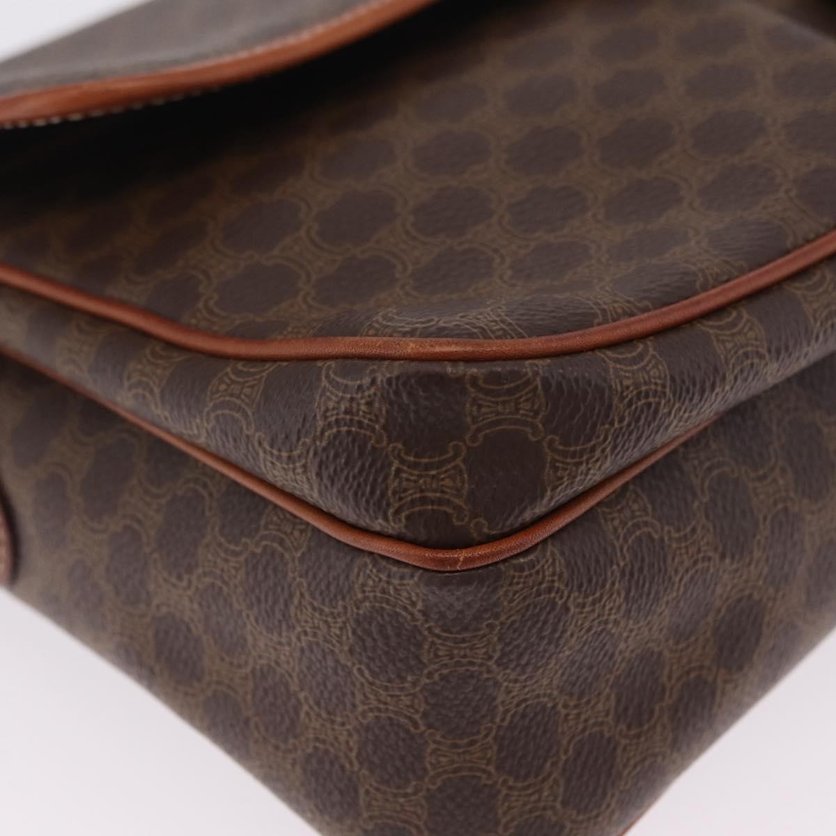 Celine Macadam Shoulder Canvas Brown Canvas Crossbody Bag Bag (Pre-Owned)