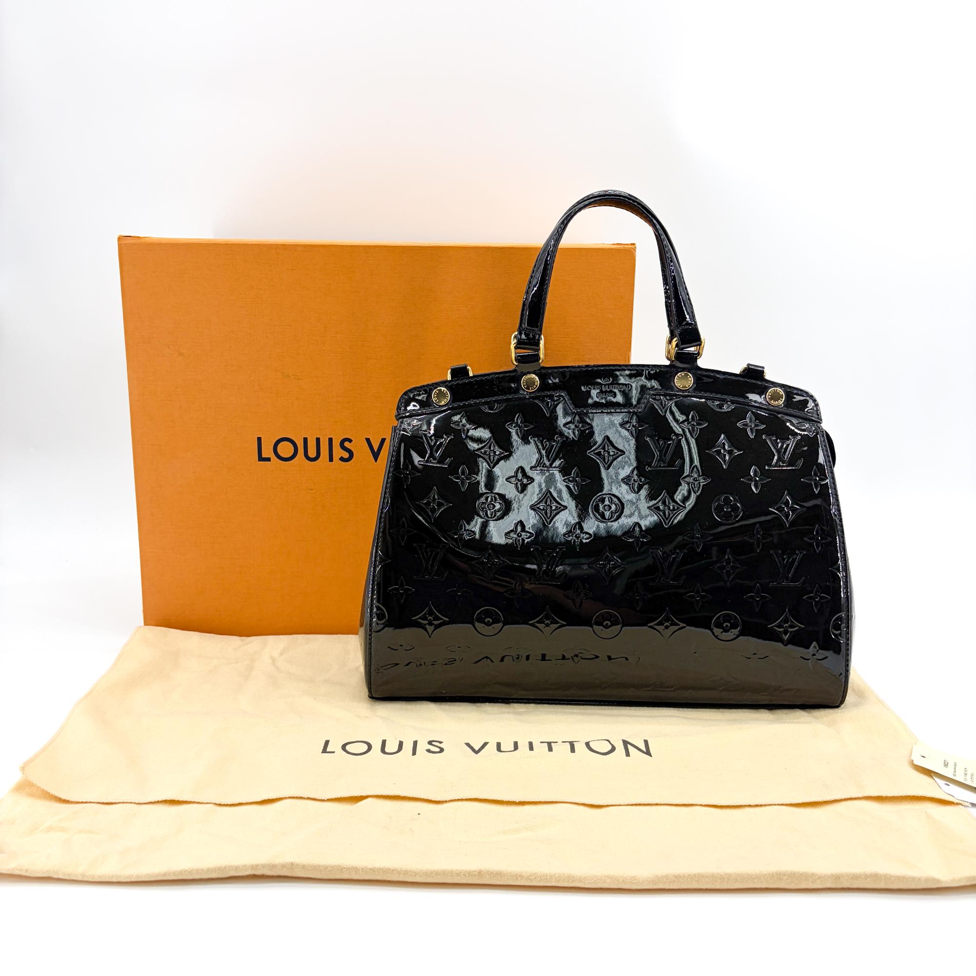 Louis Vuitton Brea Nm Monogram Vernis Black Patent_Leather Handbag (Pre-Owned)