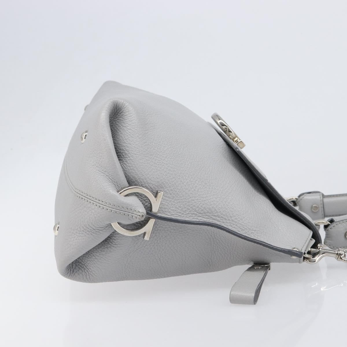 Salvatore Ferragamo Sofia Satchel Leather Gray Leather Handbag (Pre-Owned)