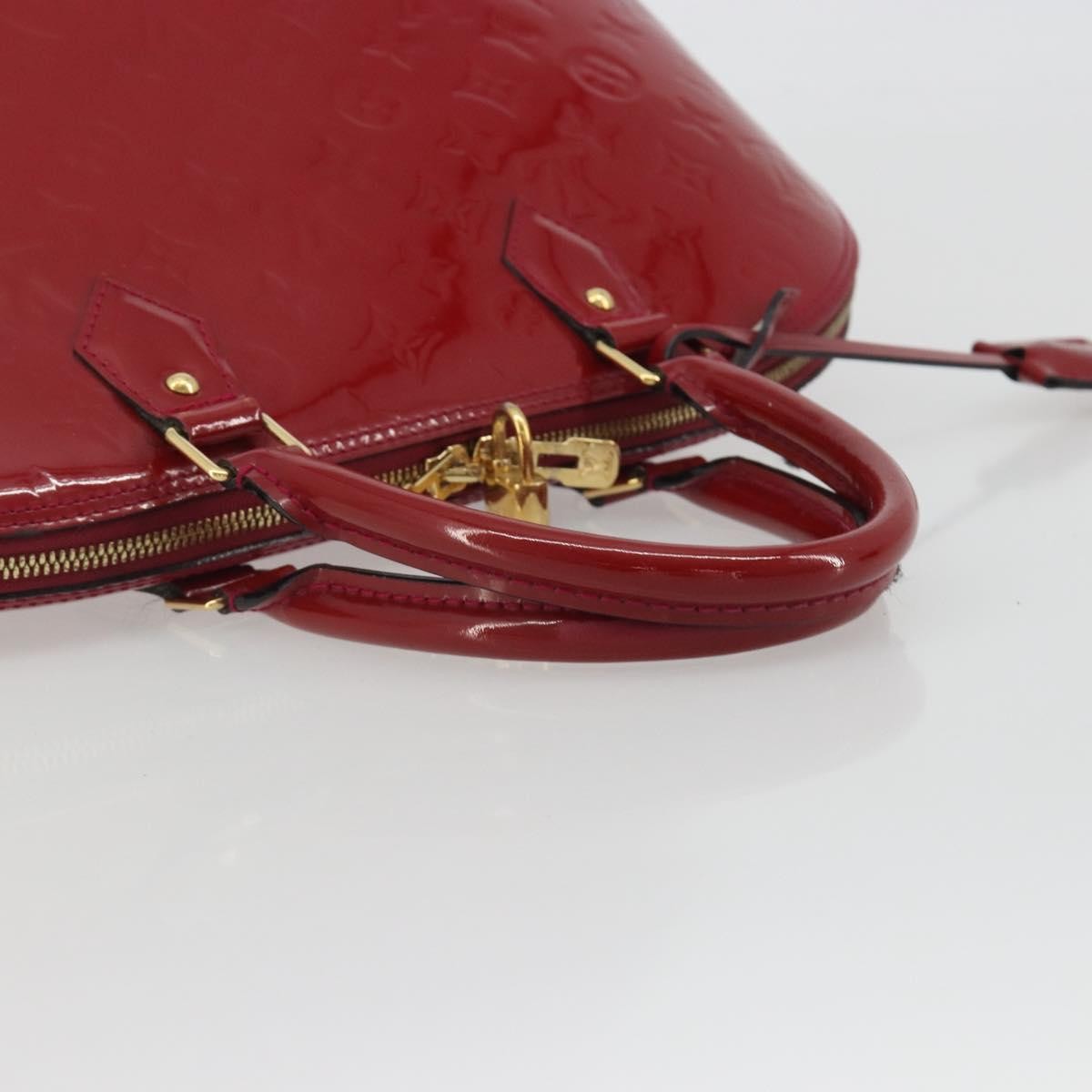 Louis Vuitton Alma Monogram Vernis Red Patent_Leather Handbag (Pre-Owned)