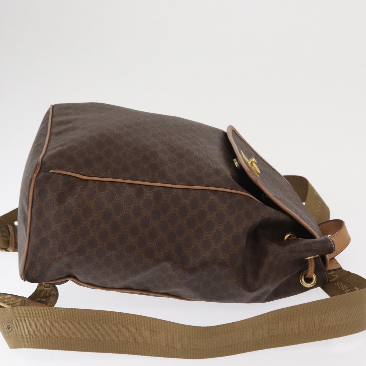 Celine Vintage Macadam Canvas And Leather Brown Canvas Backpack Bag (Pre-Owned)