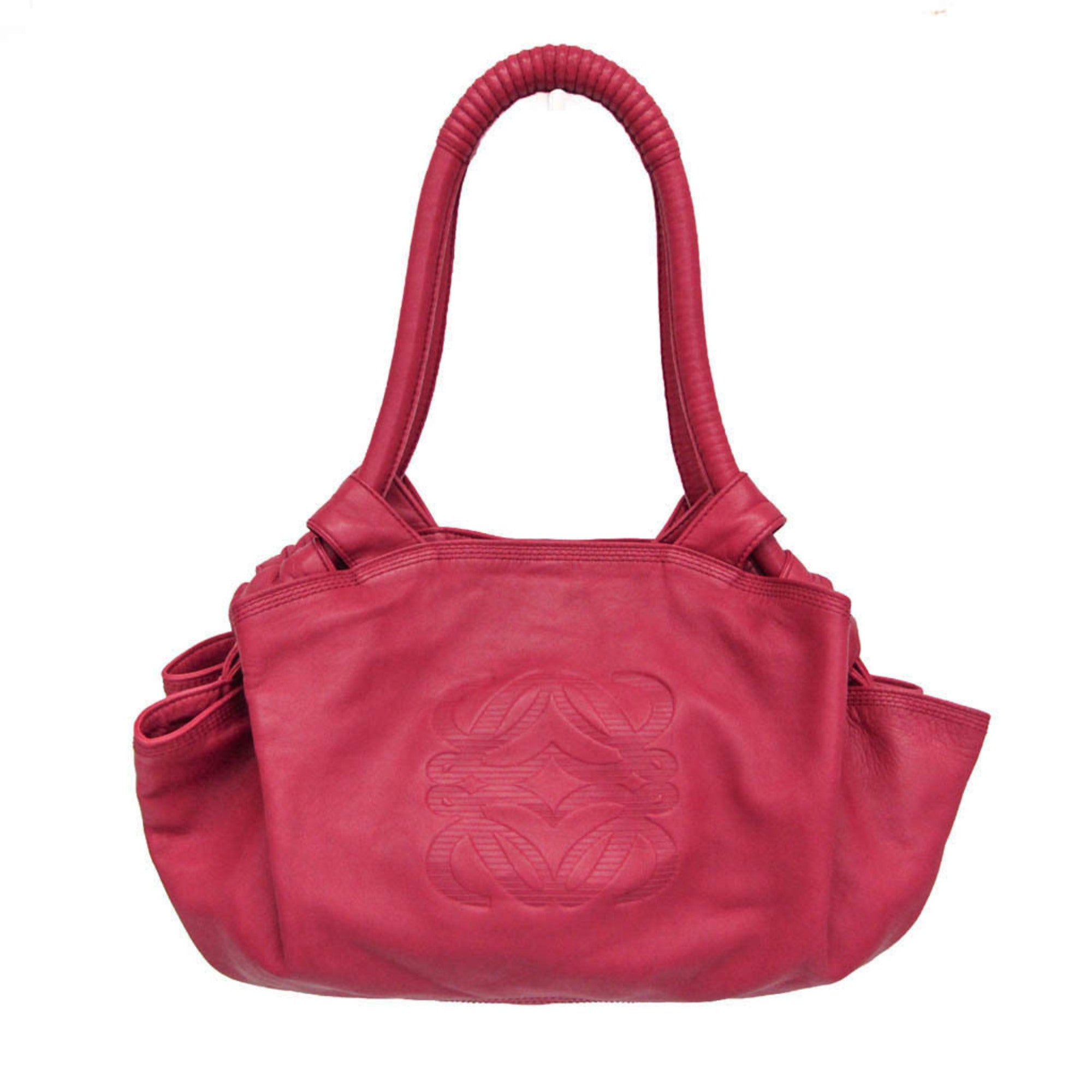 Loewe Anagram Logo Nappa Aire Hand Leather Pink Leather Handbag (Pre-Owned)