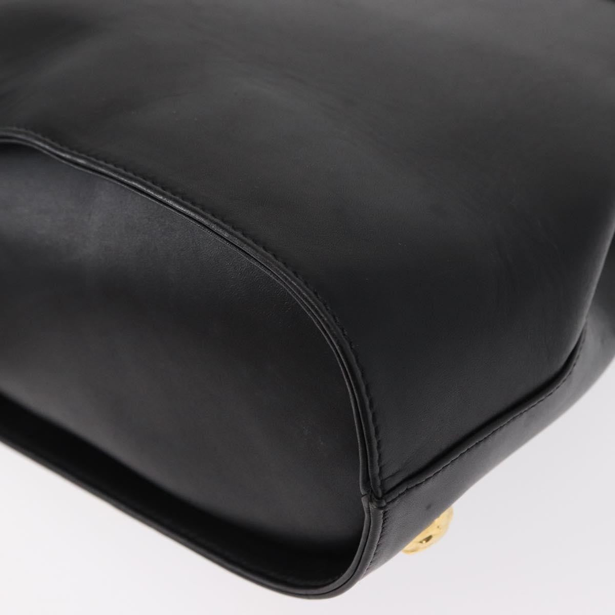 Salvatore Ferragamo Vintage Leather Black Leather Handbag (Pre-Owned)