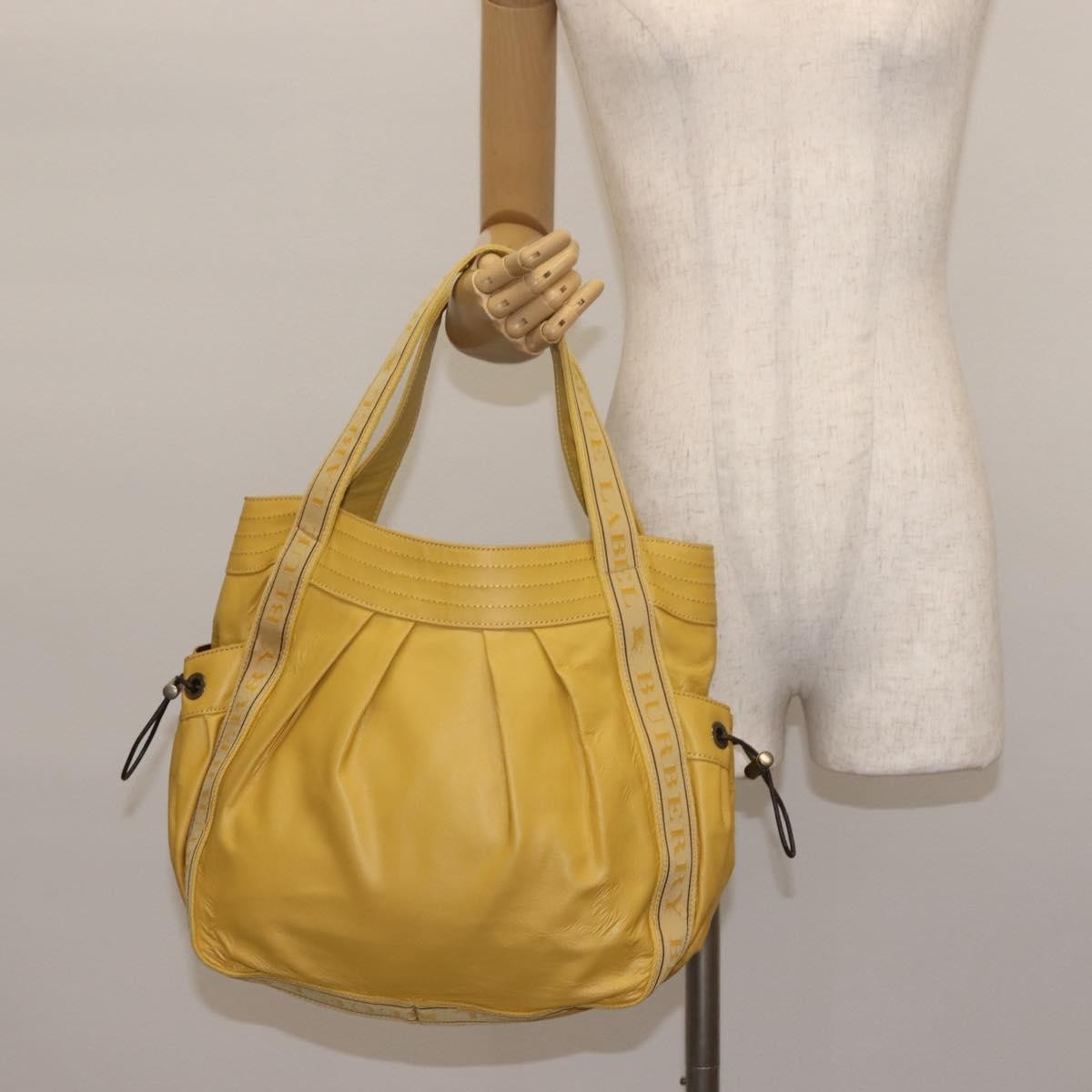 Burberry Blue Label Leather Yellow Leather Tote Bag Bag (Pre-Owned)