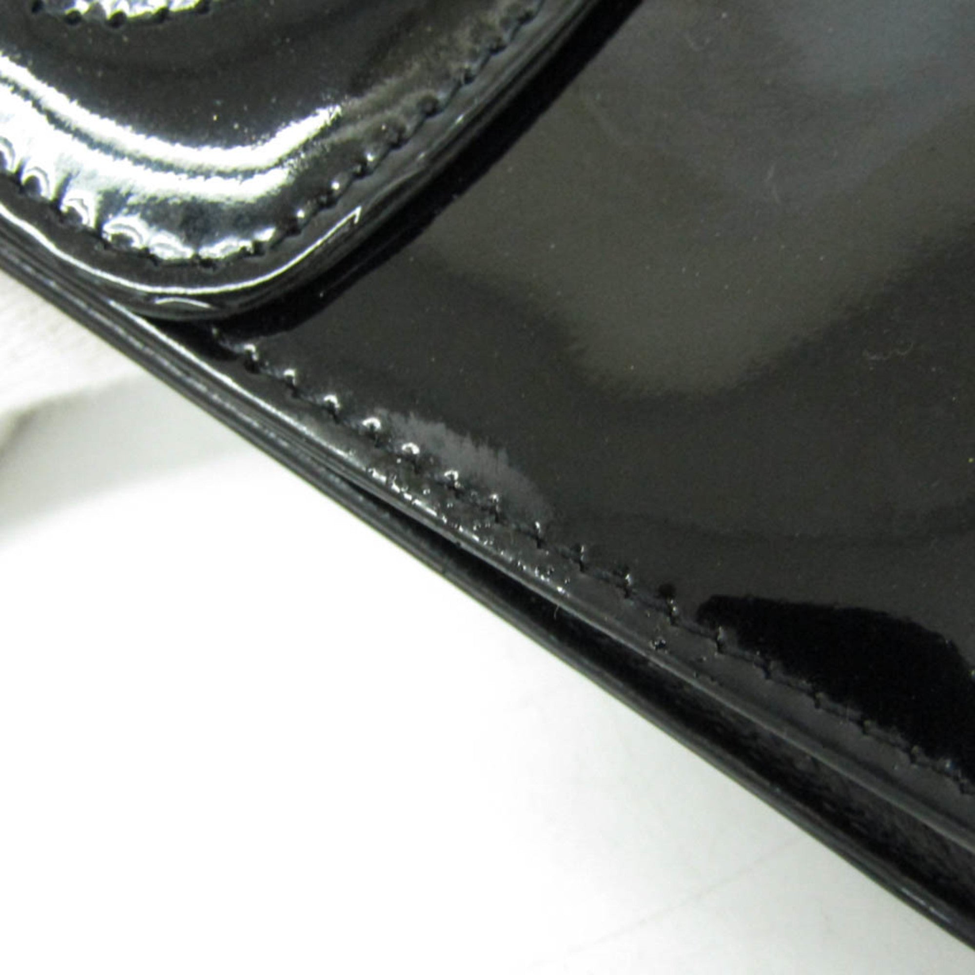 Chanel Key Pouch Patent Black Leather Clutche & Pouche Bag (Pre-Owned)