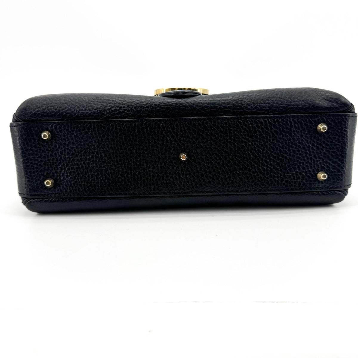 Gucci Interlocking Leather Black Leather Shoulder Bag Bag (Pre-Owned)